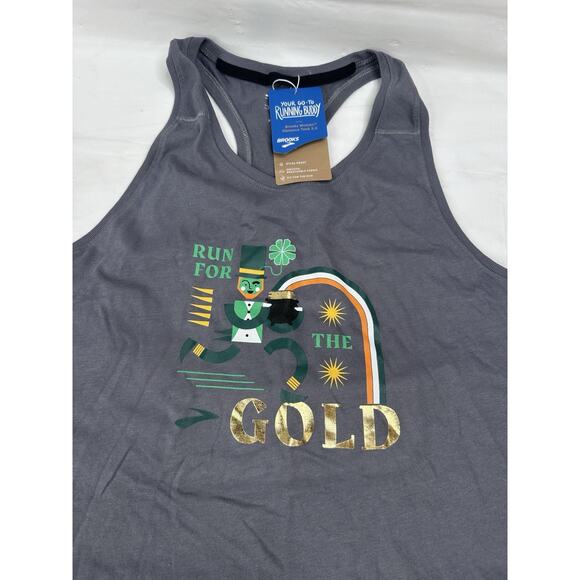 Brooks NWT Women's Distance Tank 2.0 Run For The Gold St Patricks Day Size XL - Picture 2 of 7